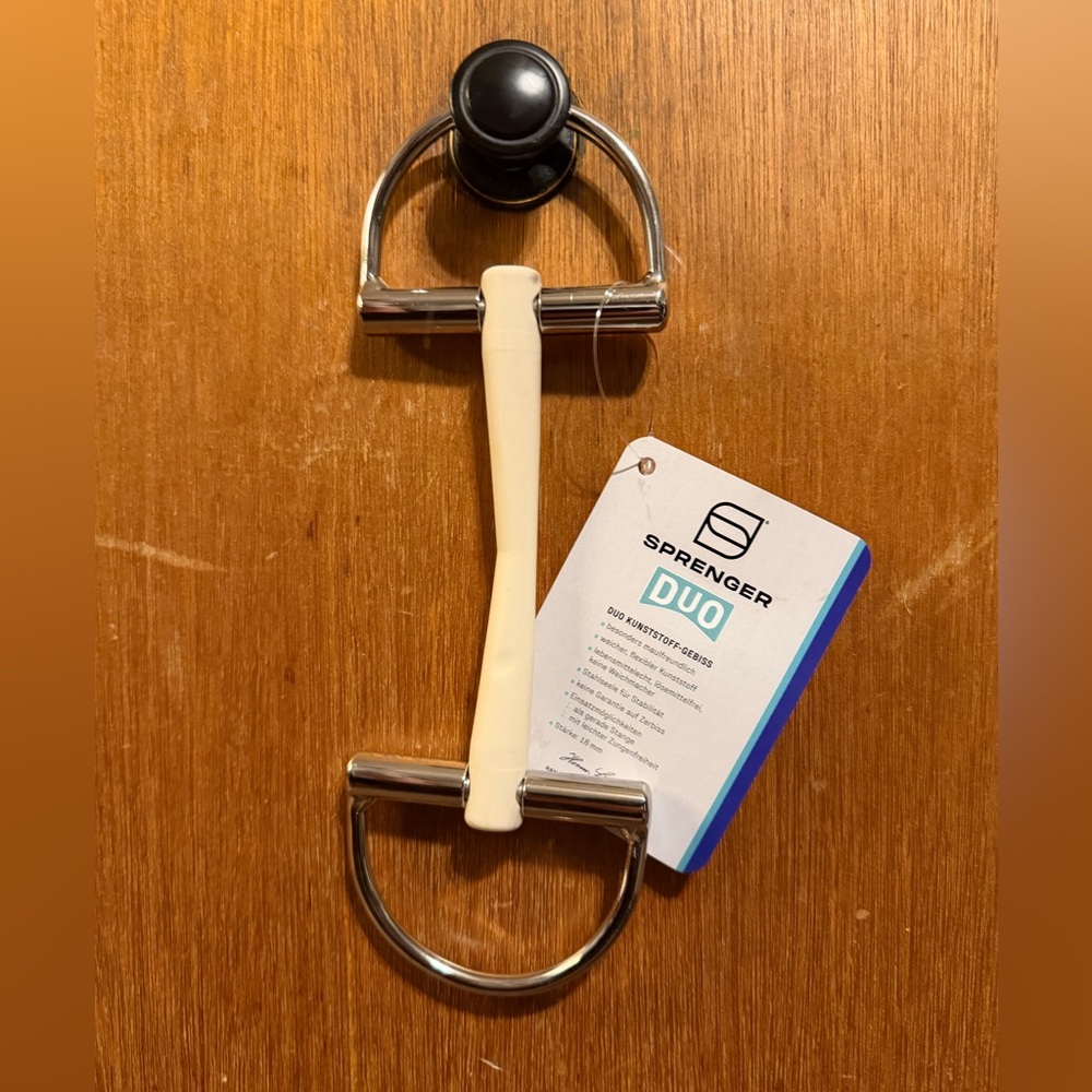 Herm Sprenger Duo D-Ring Bit- 16mm, size 4.75" (120mm) -English rubber